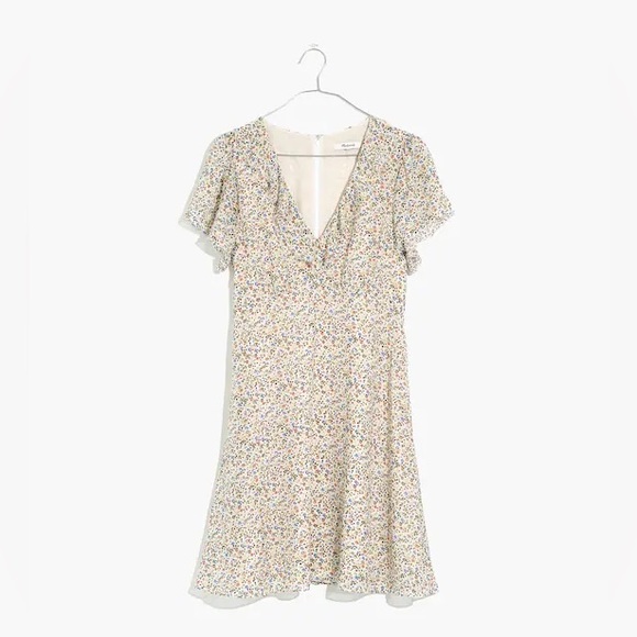 Madewell Dresses & Skirts - Madewell 100% Silk Ruffle-Neck Mini Dress